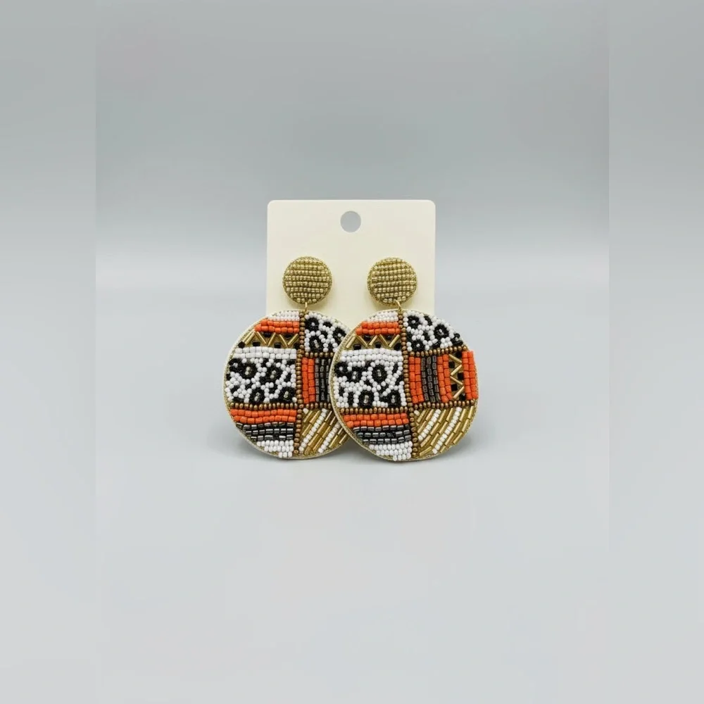 Animal Print Beaded Earrings - Picture 2 of 3